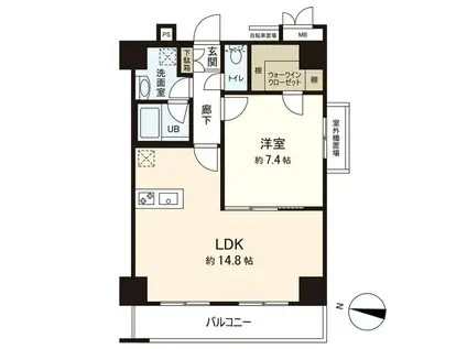 レジデンス仙台駅東(1LDK/9階)の間取り写真