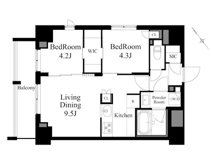ラティエラ上野入谷(2LDK/11階)の間取り写真