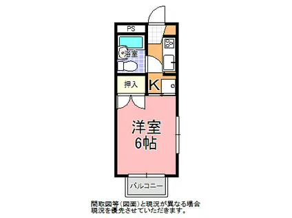 サマックス A棟(1K/1階)の間取り写真