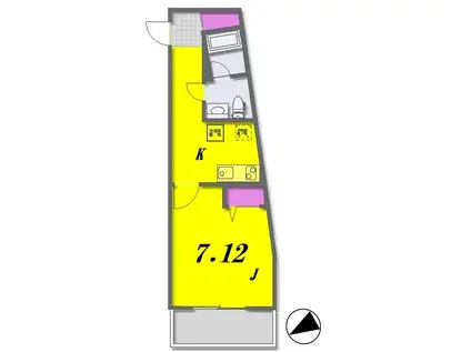 LA DOUCEUR赤塚ラ ドゥセールアカツカ(1K/2階)の間取り写真