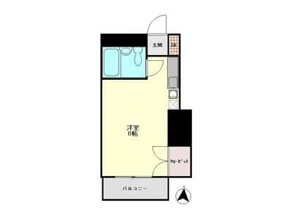 メゾンドリック(ワンルーム/2階)の間取り写真