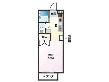 セカンドベース(1K/3階)の間取り写真