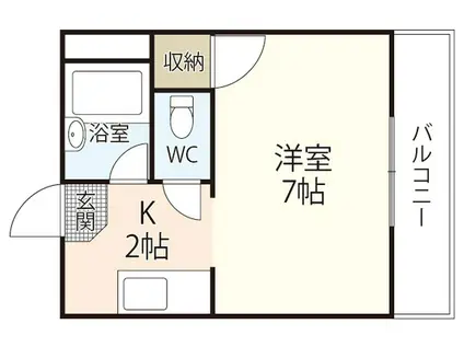 アスティーニ海田南(ワンルーム/2階)の間取り写真