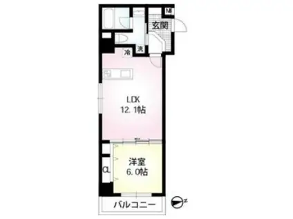 CIEL BLEU(1LDK/4階)の間取り写真