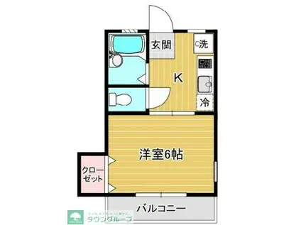 コミュニティ田柄(1K/1階)の間取り写真
