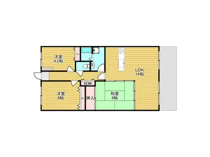 セントポリア豊中壱番館(3LDK/5階)の間取り写真