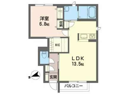 グリーンフォレスト(1LDK/1階)の間取り写真