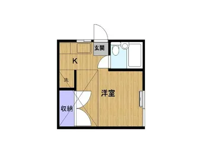 ラムール(ワンルーム/2階)の間取り写真