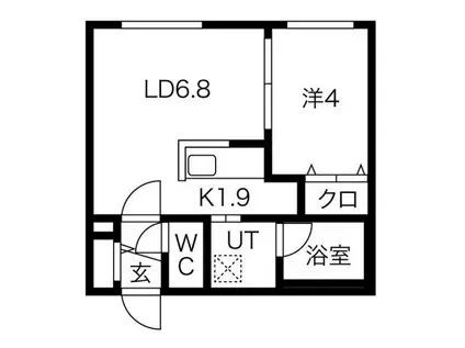 輝和 平岸4条16丁目MS(1LDK/2階)の間取り写真