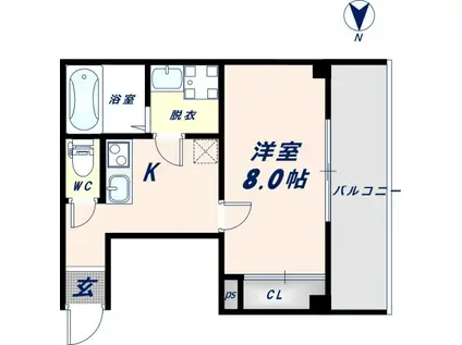 クイーンライフ東今里(1K/5階)の間取り写真