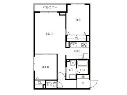 E-ハイム札幌 イーハイム(2LDK/1階)の間取り写真