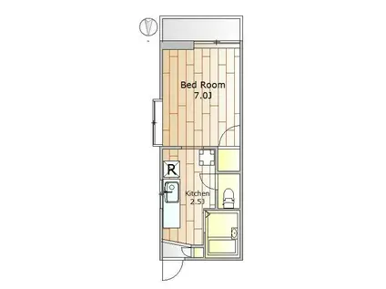 ドミールベルチェリー(1K/3階)の間取り写真