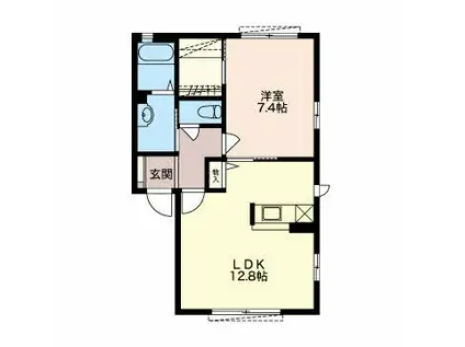 メゾン小倉(1LDK/1階)の間取り写真