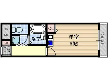 エムロード茨木(1K/3階)の間取り写真