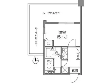 ガーラプレイス八幡山壱番館(1K/4階)の間取り写真