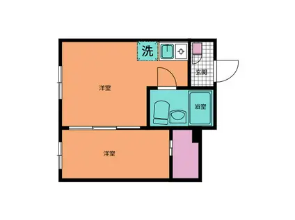 フェリーチェ(1DK/3階)の間取り写真