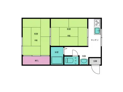 メゾン秋桜(2K/2階)の間取り写真