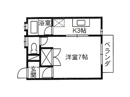 エメローズ山下(1K/1階)の間取り写真