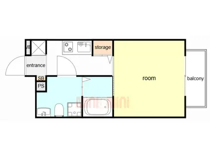 UーRO昭和南通(1K/3階)の間取り写真