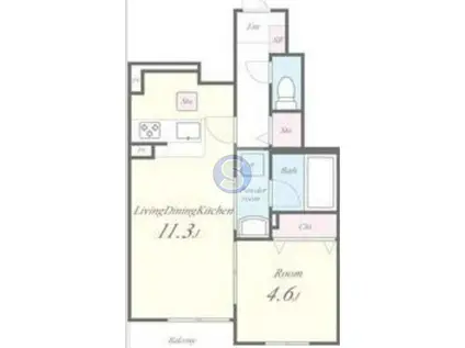 グレーヌ東寺(1LDK/1階)の間取り写真