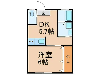 佐吉マンション(1DK/1階)の間取り写真