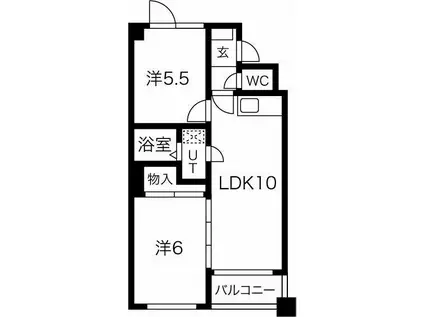 ラ・ムーネ・ミ(2LDK/7階)の間取り写真