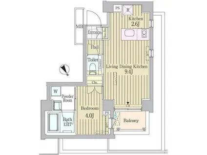 ガーデン原宿(1LDK/2階)の間取り写真