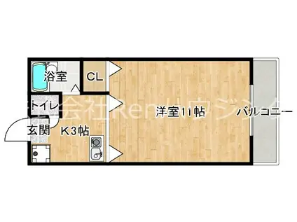 ビアー館(1K/3階)の間取り写真