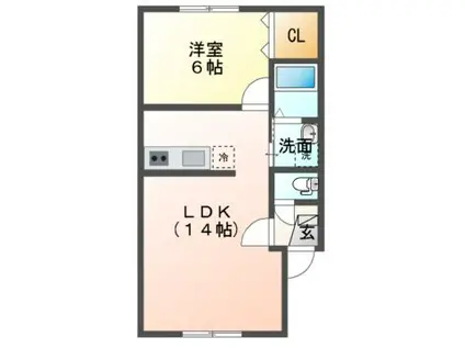 Mハイツ寿8(1LDK/2階)の間取り写真