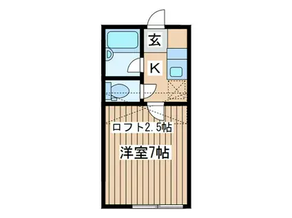 アメニティ国見(1K/1階)の間取り写真