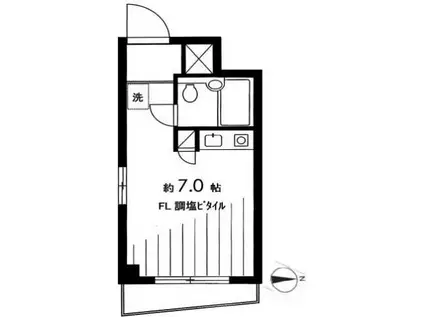フォルス森下(ワンルーム/2階)の間取り写真