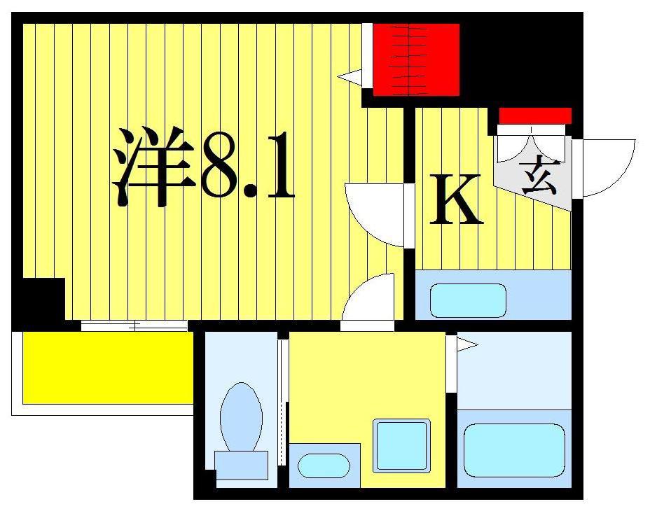 ブライトヒルズ新宿(1K/3階)の間取り写真