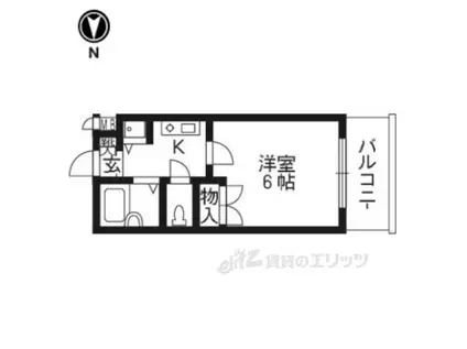 リーガル京都五条烏丸(1K/5階)の間取り写真