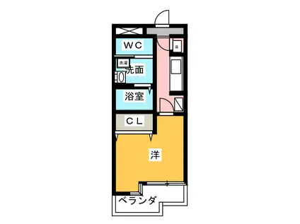 メゾンエイムス(1K/4階)の間取り写真