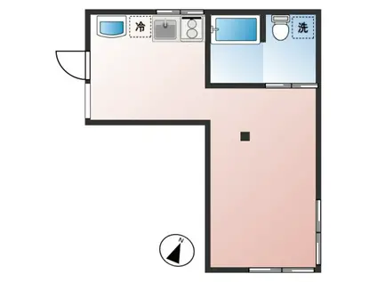 西浜NEST W棟(ワンルーム/1階)の間取り写真