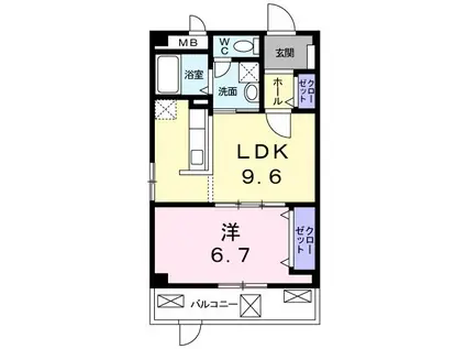 アドニスコート パートIII(1LDK/1階)の間取り写真
