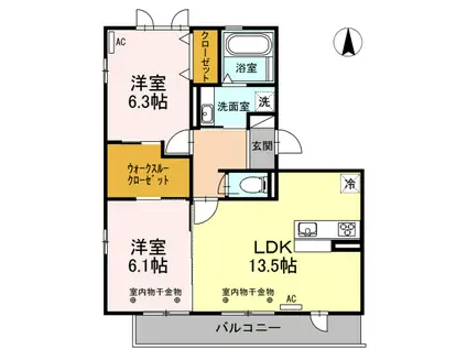 ルピナス(2LDK/3階)の間取り写真