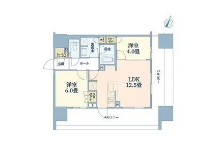 ドレッセ都立大学(2LDK/11階)の間取り写真