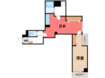 グリーンピア高崎(1DK/3階)の間取り写真