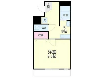 浜松南ファーストレジデンス(1K/2階)の間取り写真