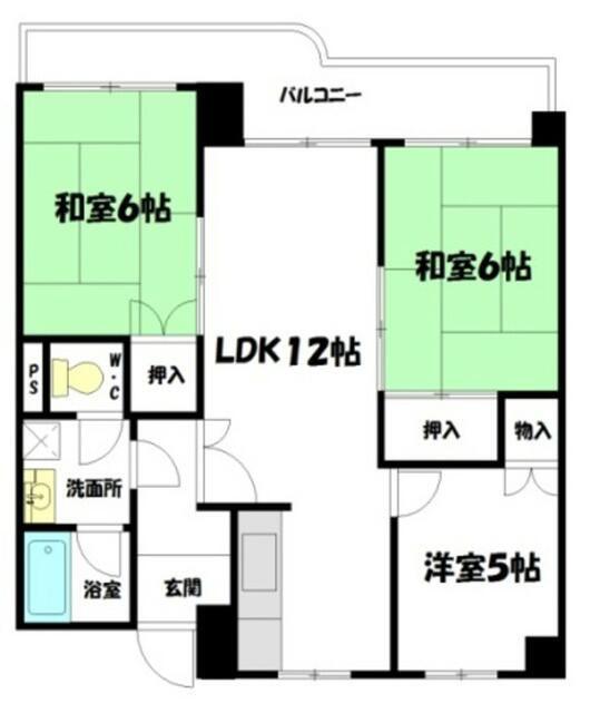 ブエナビスタ姫路青山ウエスト(3LDK/4階)の間取り写真