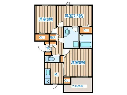 RE・EARTHの杜 やま(3K/1階)の間取り写真