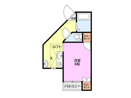 SAJA91B(1K/1階)の間取り写真