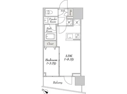 ルミーク北品川(1LDK/7階)の間取り写真