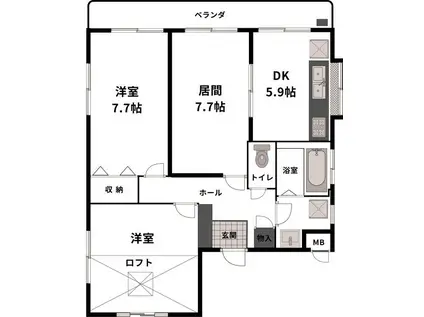 STOL KITAZAWA(2LDK/2階)の間取り写真