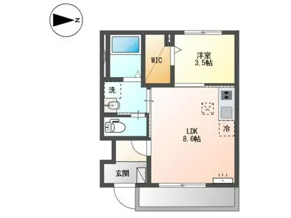 PAVILLON SABURON(1LDK/1階)の間取り写真