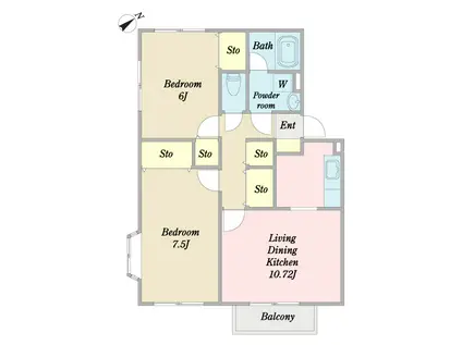 LAPIS(2LDK/2階)の間取り写真