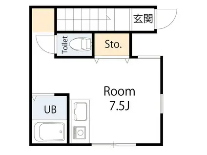 ROSSO青葉台(ワンルーム/2階)の間取り写真