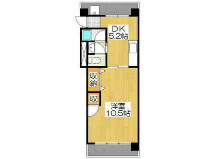 アサヒマンション(1DK/4階)の間取り写真