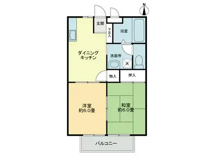 フォブール大黒(2DK/1階)の間取り写真